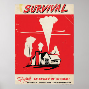 Survival - Vintage Atomic safety poster