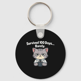 Survived 100 Days Byrely Teacher Student 100th Day Key Ring