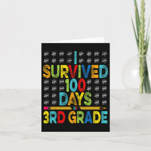 Survived 100 Days Of 3rd Grade 100th Day Of School Card