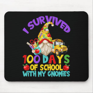 Survived 100 Days Of School For Fun School Bus Dri Mouse Pad