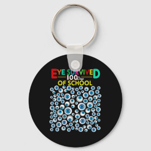 Survived 100 Days Of School Teacher Kids Students Key Ring