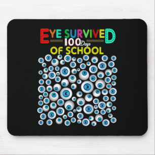 Survived 100 Days Of School Teacher Kids Students Mouse Pad