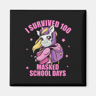 Survived 100 Masked School Days Magnet