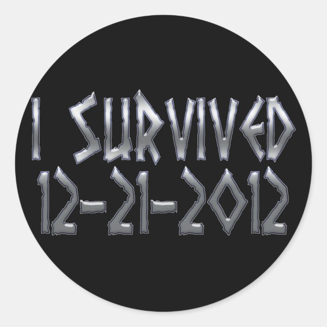 Survived 2012 classic round sticker (Front)