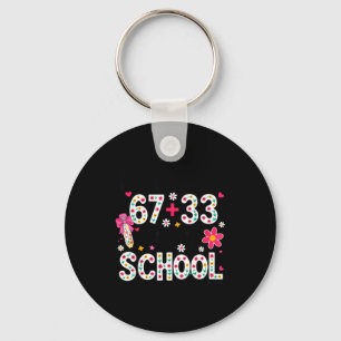 Survived 67+33 day of school teacher 100 days of key ring