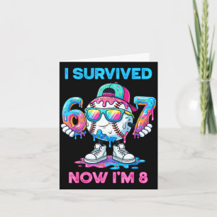 Survived 67 8 years old baseball boys sport kids card