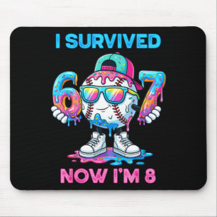 Survived 67 8 years old baseball boys sport kids mouse pad