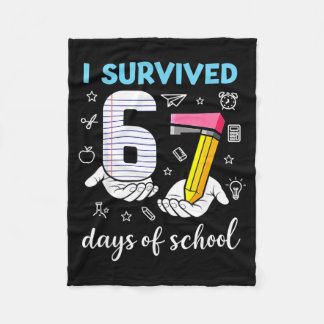 Survived 67 Days Of School Funny Meme Teacher Fleece Blanket