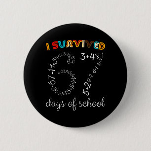 Survived 67 Days of School Funny Vintage Math Meme 6 Cm Round Badge