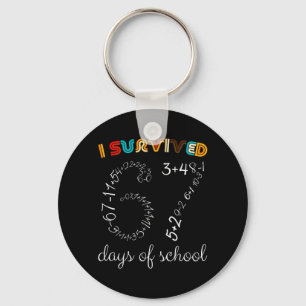 Survived 67 Days of School Funny Vintage Math Meme Key Ring