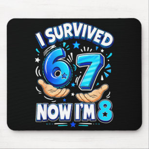 Survived 6 7 8 8th Birthday Boys Funny 8 Years Old Mouse Pad