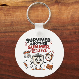 Survived Another Summer Barely Coffee Lover Key Ring