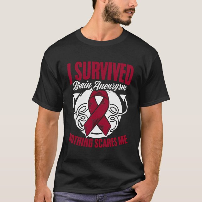 Survived Brain Aneurysm Aortic Brain Aneurysm Awar T-Shirt (Front)