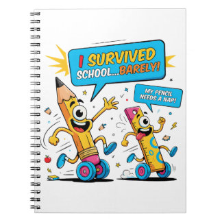 Survived Class Pencil Nap Humour Notebook