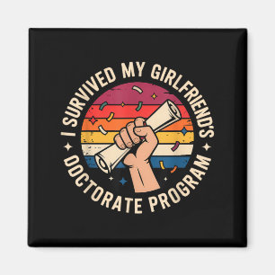 Survived Girlfriends Doctorate Program Retro Magnet