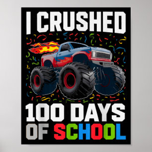 Survived I Crushed 100 Days School Monster 1st Gra Poster