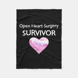 Survived Open Heart Surgery Heart Attack Survivor Fleece Blanket