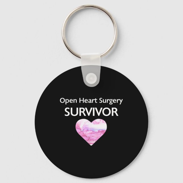 Survived Open Heart Surgery Heart Attack Survivor  Key Ring (Front)