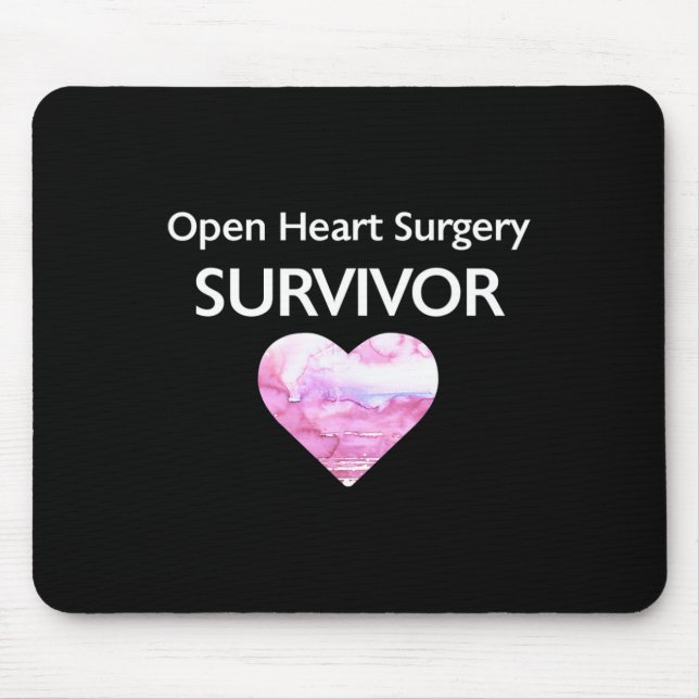 Survived Open Heart Surgery Heart Attack Survivor  Mouse Pad (Front)
