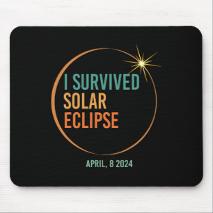 Survived Solar Eclipse April 8 2024 Funny Totality Mouse Pad