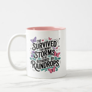 Survived Storms Inspirational Two-Tone Coffee Mug