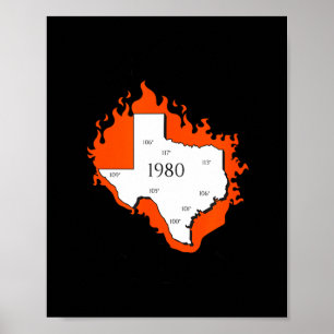 Survived the 1980 texas heat wave retro tx summer poster
