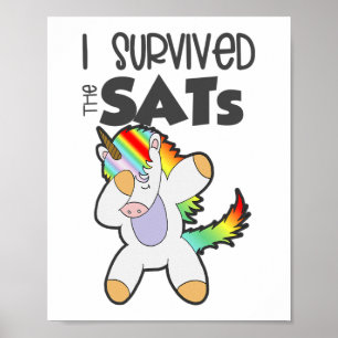 Survived The Sats Dabbing Unicorn Test Day Exam Ed Poster