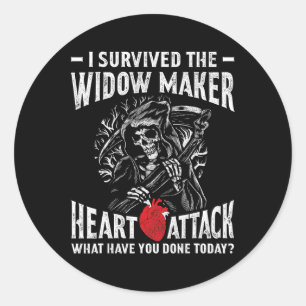 Survived The Widow Maker Heart Attack Heart Diseas Classic Round Sticker