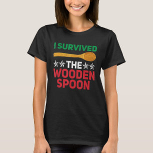 Survived The Wooden Spoon Italian Flag  Dad Adult  T-Shirt