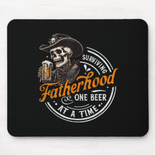Surviving Fatherhood One Beer At A Time Skeleton D Mouse Pad