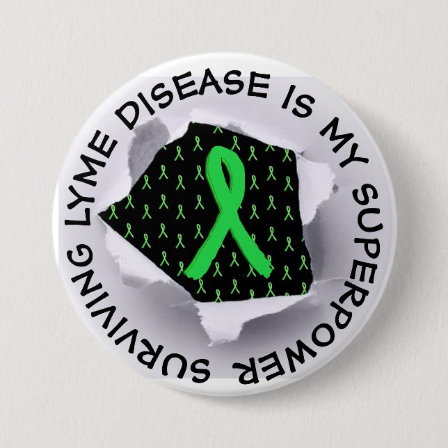 Surviving Lyme Disease Superpower Button (Front)