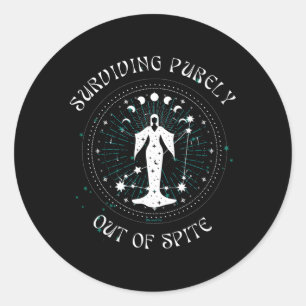 Surviving Purely Out Of Spite Classic Round Sticker