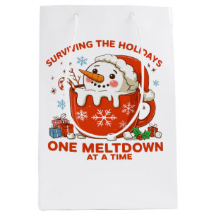 Surviving The Holidays One Meltdown At A Time Xmas Medium Gift Bag