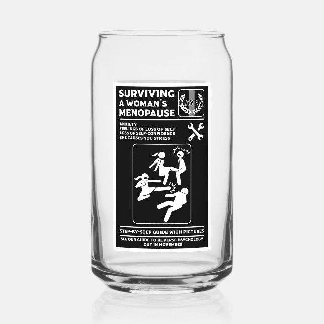 Surviving The Menopause Can Glass (Front)