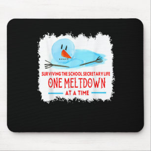 Surviving The School Secretary Life Snowman Christ Mouse Pad