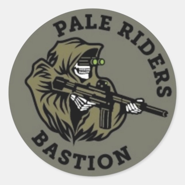 Surviving the Zombie Apocalypse PALE RIDERS Stckr Classic Round Sticker (Front)