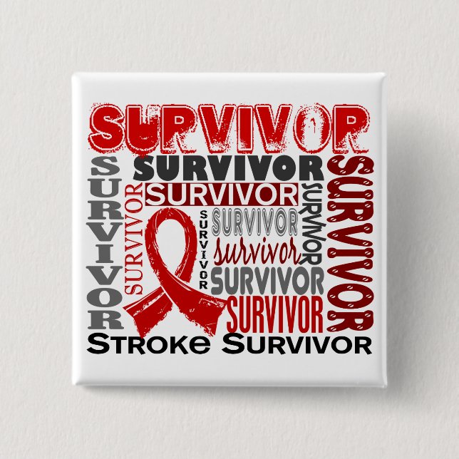 Survivor 10 Stroke 15 Cm Square Badge (Front)