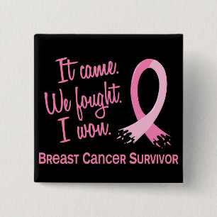 Survivor 11 Breast Cancer 15 Cm Square Badge