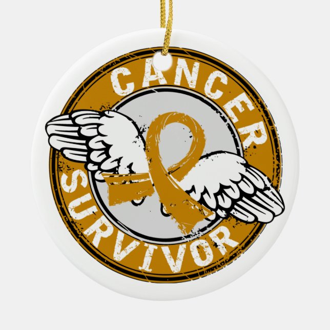 Survivor 14 Appendix Cancer Ceramic Ornament (Front)