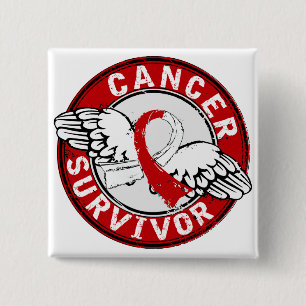 Survivor 14 Oral Cancer 15 Cm Square Badge