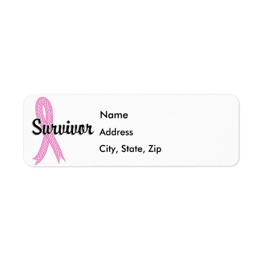 Survivor 17 Breast Cancer Return Address Label