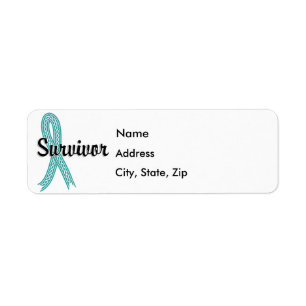 Survivor 17 Peritoneal Cancer Return Address Label