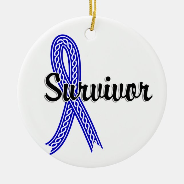 Survivor 17 Rectal Cancer Ceramic Ornament (Front)