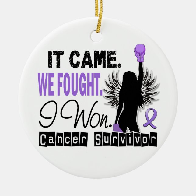 Survivor 22 Hodgkin's Lymphoma Ceramic Tree Decoration (Front)