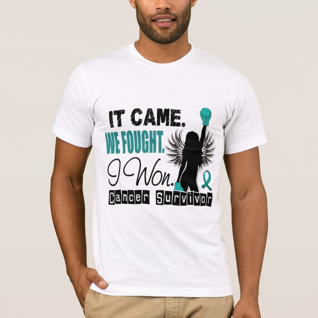 Survivor 22 Ovarian Cancer T-Shirt (Front)