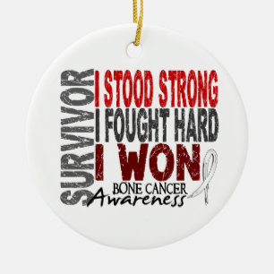 Survivor 4 Bone Cancer Ceramic Ornament