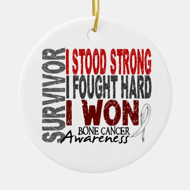 Survivor 4 Bone Cancer Ceramic Ornament (Front)