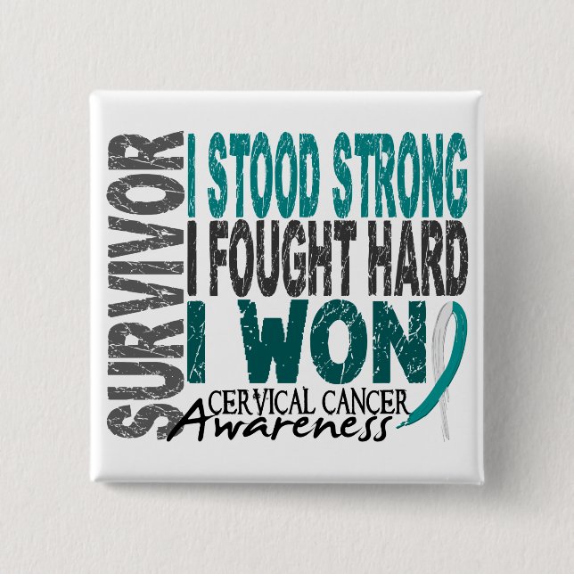 Survivor 4 Cervical Cancer 15 Cm Square Badge (Front)