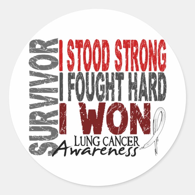 Survivor 4 Lung Cancer Classic Round Sticker (Front)