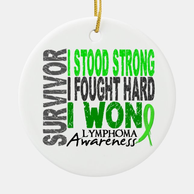 Survivor 4 Lymphoma Ceramic Ornament (Front)